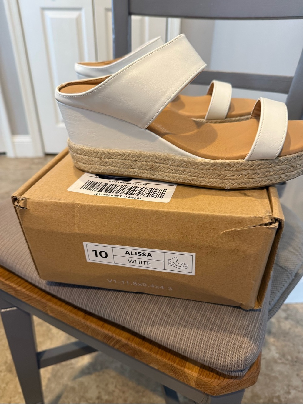 Journee Collection White Espadrille Platform Wedges